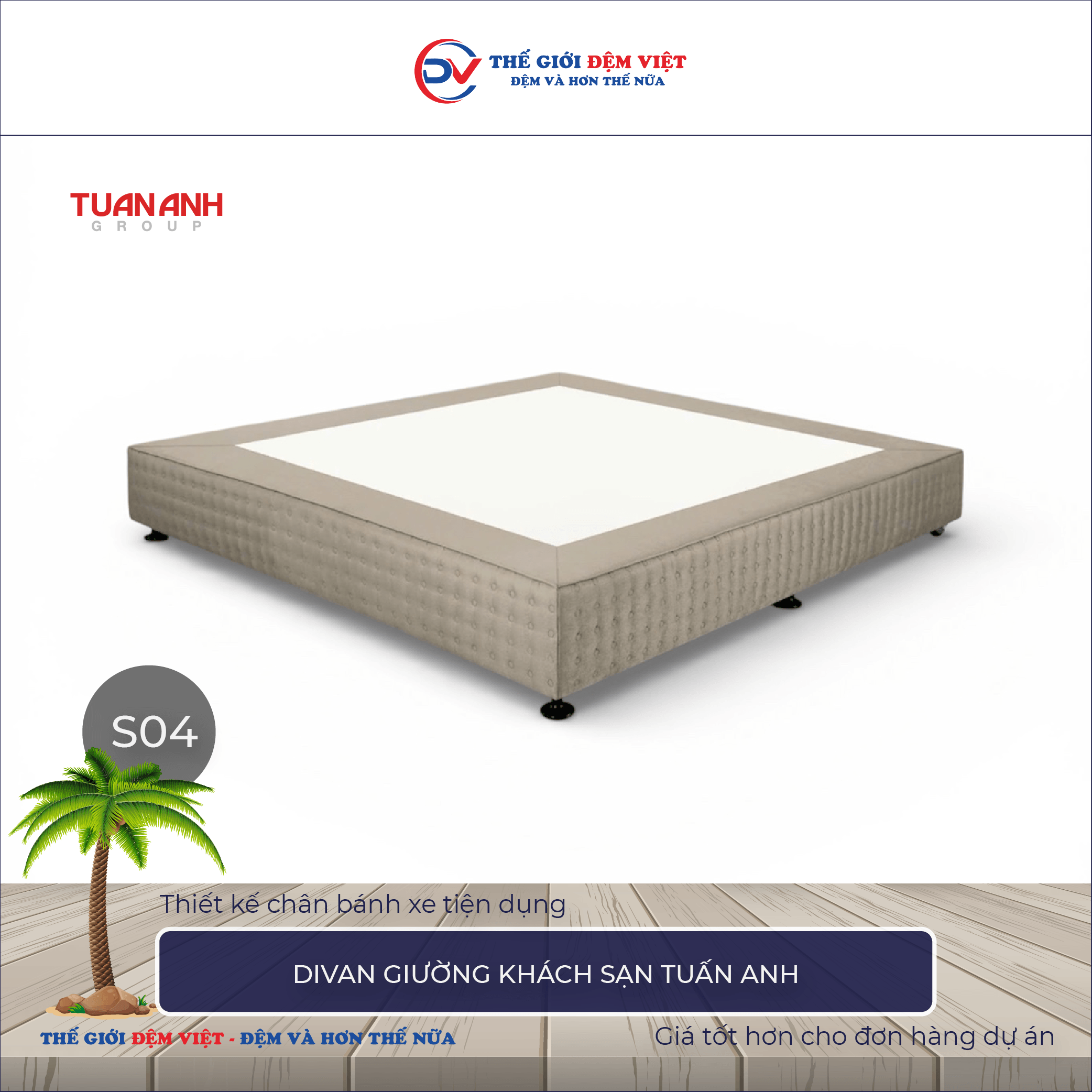 Divan giường khách sạn Tuấn Anh S04